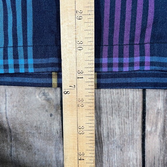 Tommy Bahama Silk Short Sleeve Button Shirt XL Blue Purple Plaid Camp Hawaiian - Picture 6 of 7